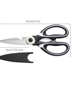 Multifunctional Kitchen Shears Stainless Steel Panda Scissors with Plastic Protective Cover for Chicken Fish Meat Vegetable